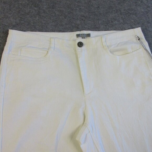 Habitat Womens White Denim Jeans 14 Stretch Slim Leg Casual Fray Classic 380 - Picture 2 of 15